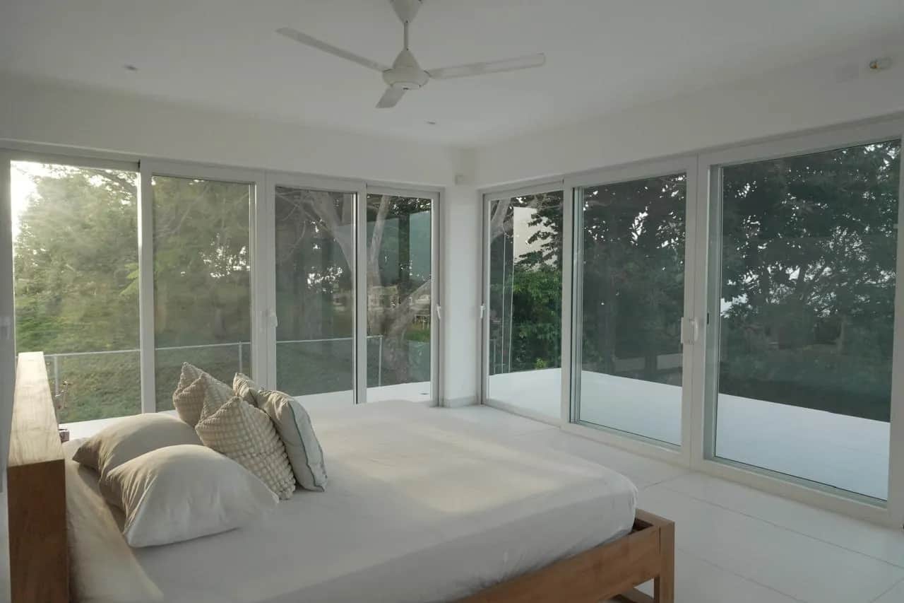 Bedroom with panoramic windows
